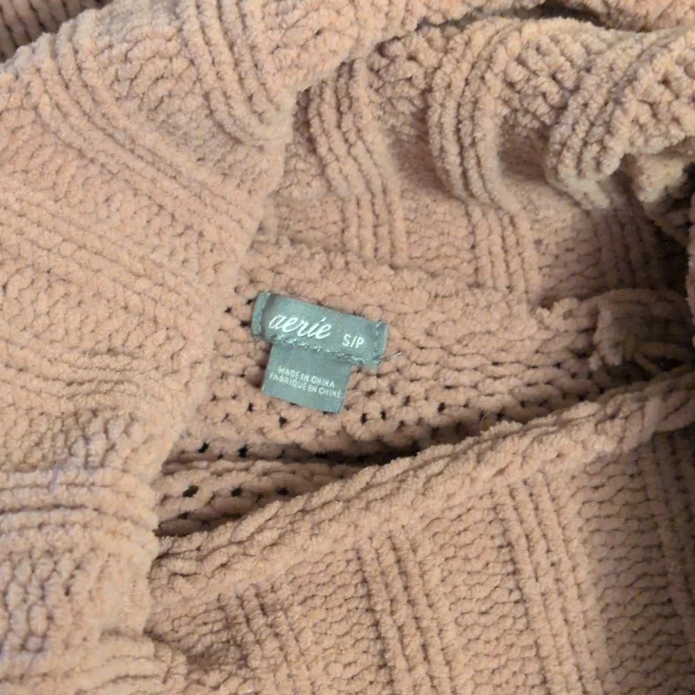 Aerie Women's Sweater Brown Turtle Neck Chenille Oversized Size Small